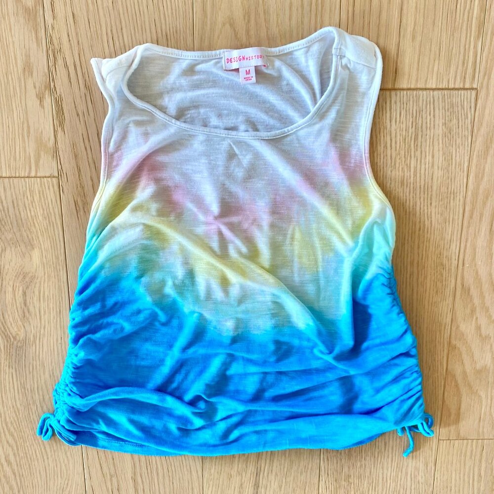 Design History Cinched Side Tie-Dye Tank Top Size M Girls